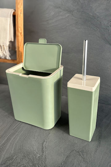 SteweHome Set Perie și Coș de Baie din Plastic 6l Verde