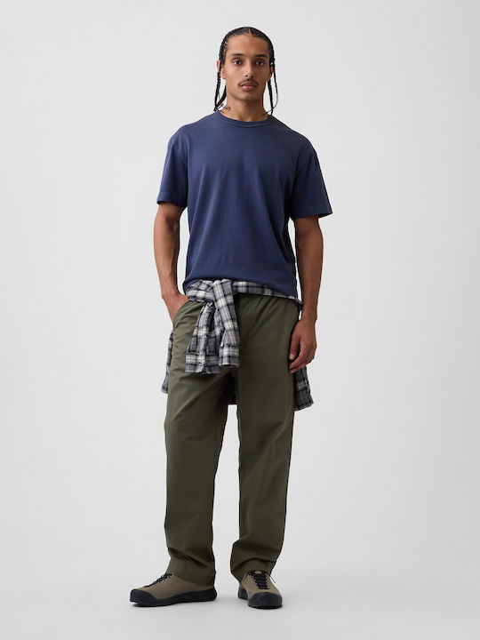 90s Trousers in Loose Fit Tweed Green