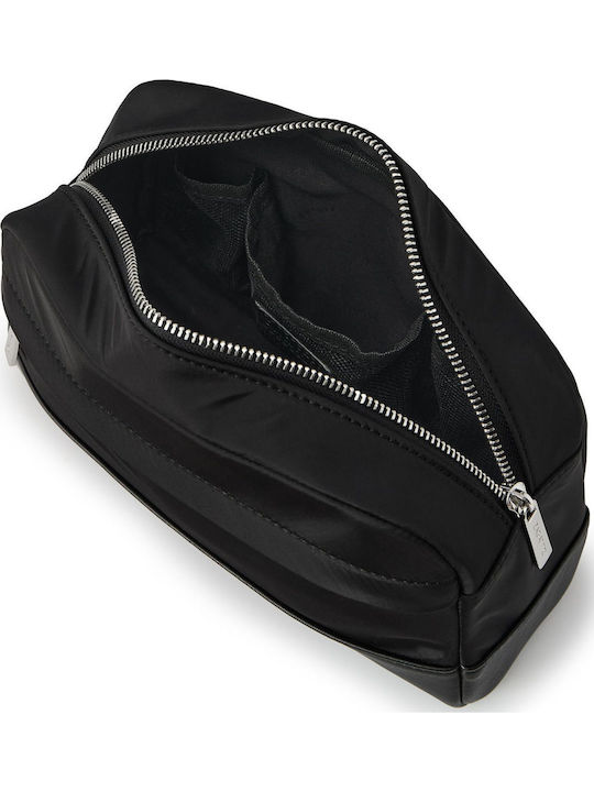 Neseser Cosmetic Negru Din Material Piele Eco Dimensiuni 25.5x14x6 Cm Geantă De Toaletă De Călătorie Impermeabilă Universală Geantă De Machiaj Spațioasă Ușoară Zg981