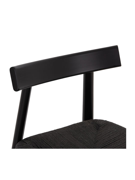 Rubberwood Dining Room Chairs Wooden Black 2pcs 51x55x74cm