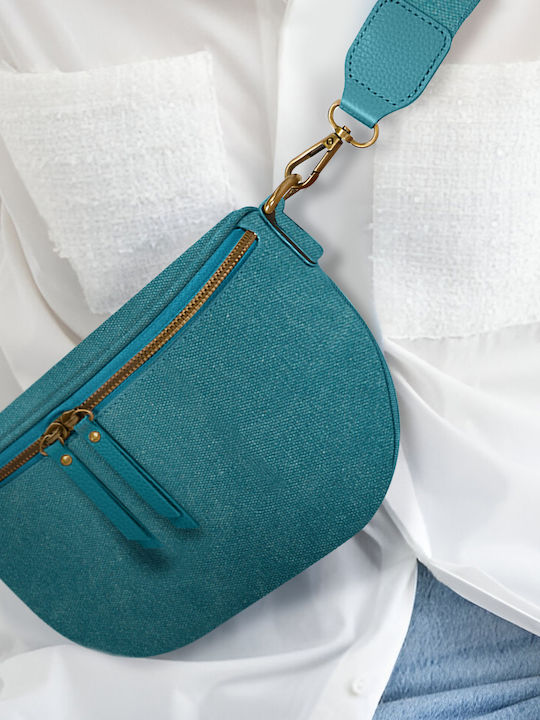 Gallantry Fanny Pack Luna Fabric Shoulder Strap Turquoise