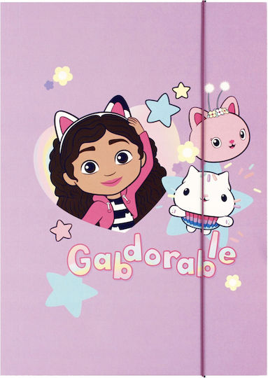 School Folder Elastic Girl A4 Size Cat House Gabby
