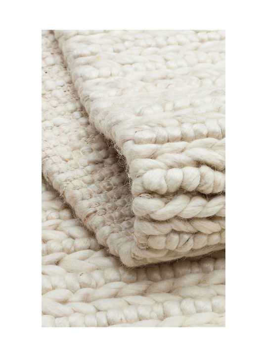 SteweHome Handmade Beige Runner Rug 80x300cm