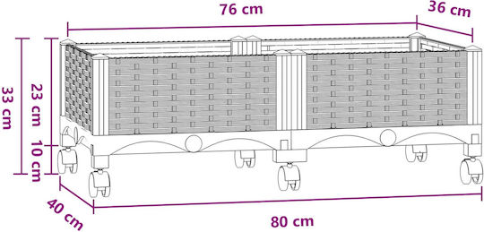 vidaXL Plastic Blue Grey Planter Box 80x40x33cm