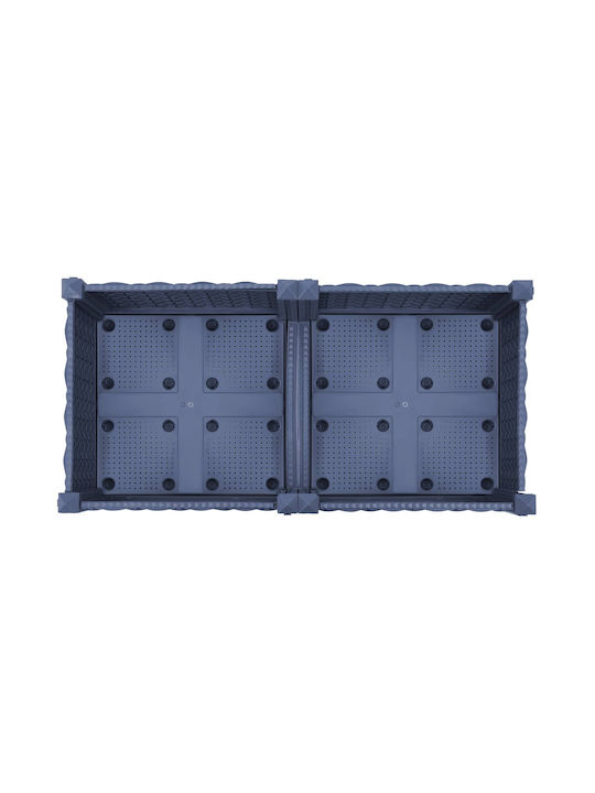 vidaXL Ζαρντινιέρα Πλαστική Μπλε Γκρι 80x40x33εκ.