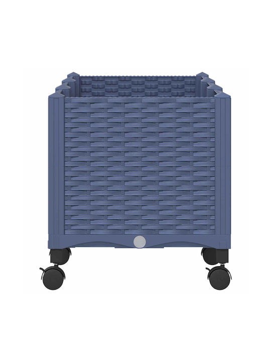 vidaXL Ζαρντινιέρα Πλαστική Μπλε Γκρι 120x40x48εκ.