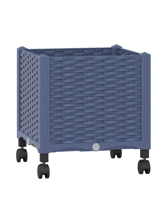 vidaXL Kunststoff Blumenkasten Blau Grau 40x40x48cm
