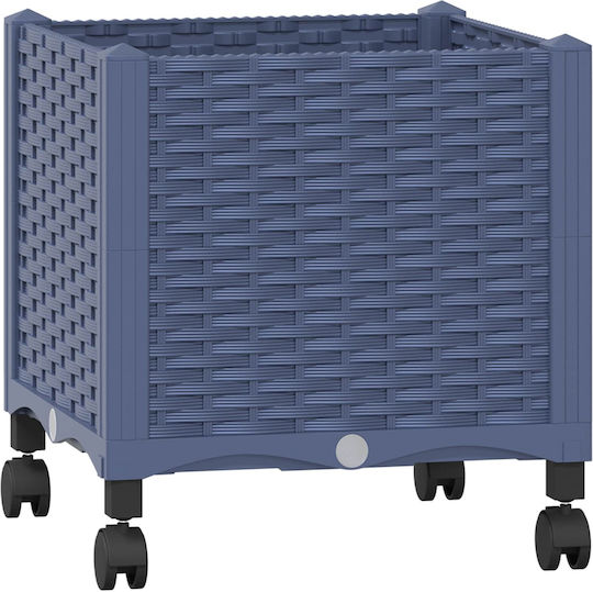 vidaXL Plastic Blue Grey Planter Box 40x40x48cm