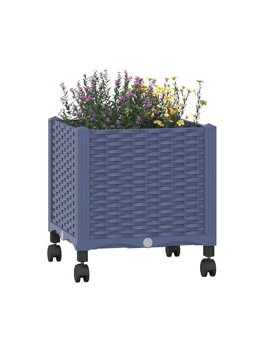 vidaXL Kunststoff Blumenkasten Blau Grau 40x40x48cm