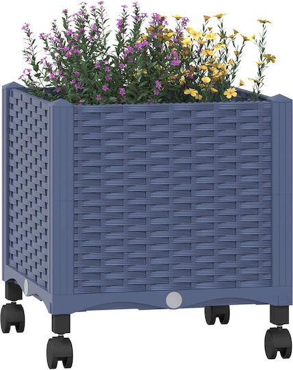 vidaXL Plastic Blue Grey Planter Box 40x40x48cm