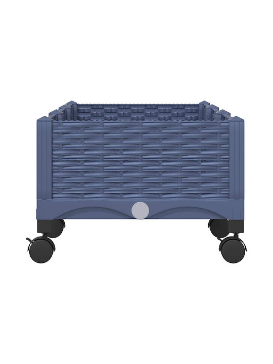 vidaXL Ζαρντινιέρα Πλαστική Μπλε Γκρι 120x40x33εκ.