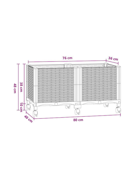 vidaXL Ζαρντινιέρα Πλαστική Μπλε Γκρι 80x40x48εκ.