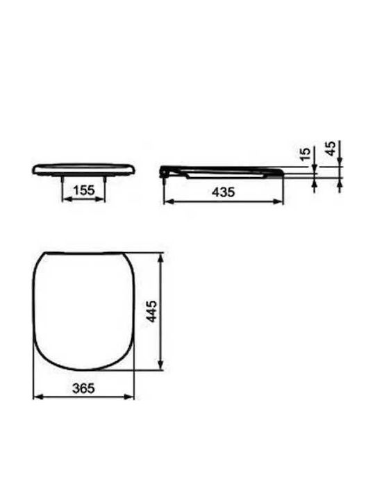 Ideal Standard Tesi Ii Καπάκι Λεκάνης Soft Close Πλαστικό Λευκό