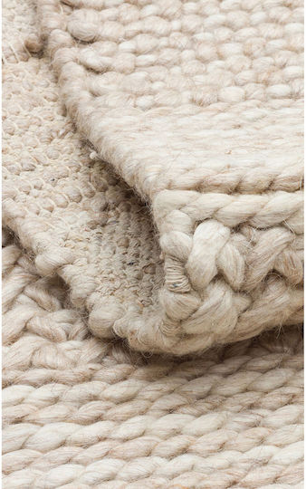 SteweHome Handmade Rectangular Beige Rug 130x190cm