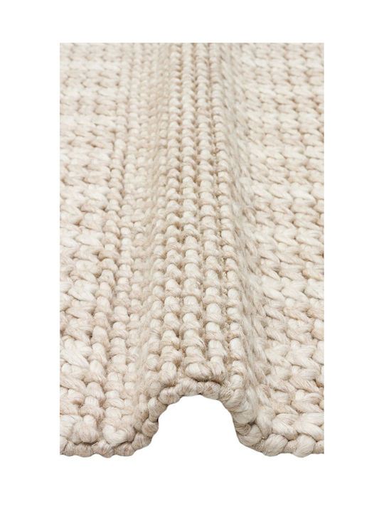 SteweHome Handmade Rectangular Beige Rug 130x190cm