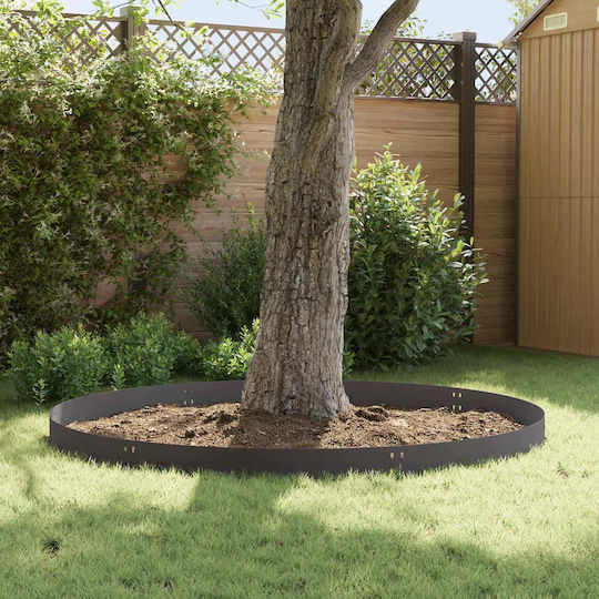 vidaXL Gardă Viu De Grădină Metalică Neagră 1m x 20cm 10 Bucăți