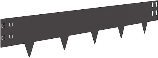 vidaXL Gardă Viu De Grădină Metalică Neagră 1m x 20cm 10 Bucăți