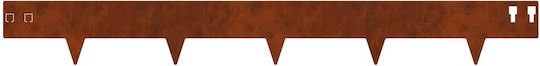 vidaXL Metal Garden Hedge in Brown Color 1m x 12cm 30 Pieces