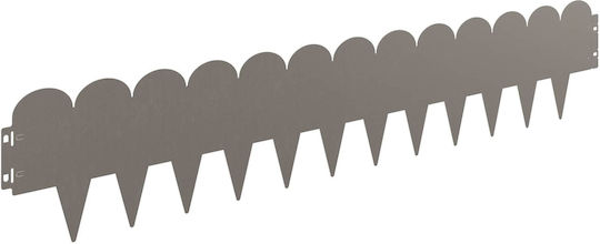 vidaXL Metal Garden Hedge in Brown Color 20cm x 1.03m 10 Pieces