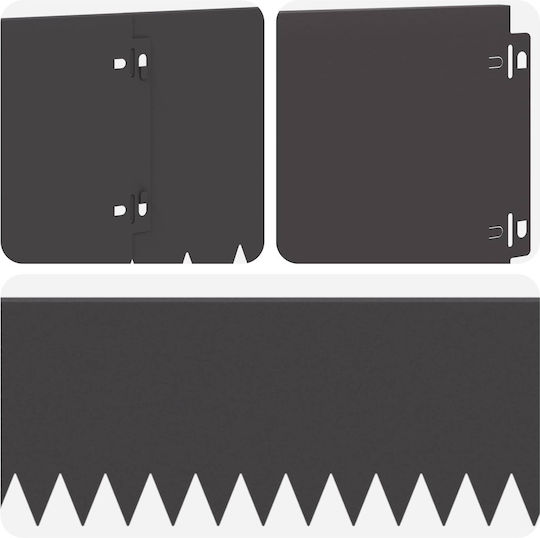 vidaXL Metallische Gartenhecke in Schwarz Farbe 20cm x 1.03m 10Stücke