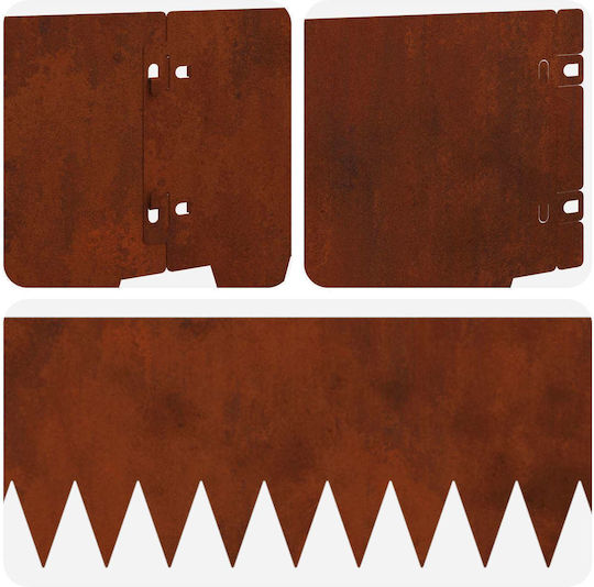 vidaXL Metallic Garden Hedge in Brown Colour 20cm x 1.03m 10 Pieces