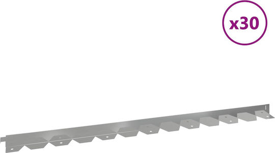 vidaXL Metallische Gartenhecke in Silber Farbe 30 Stück