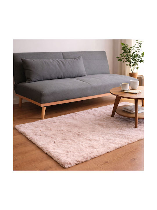 Ravelia Anti-slip Rug Rectangular Furry Pink