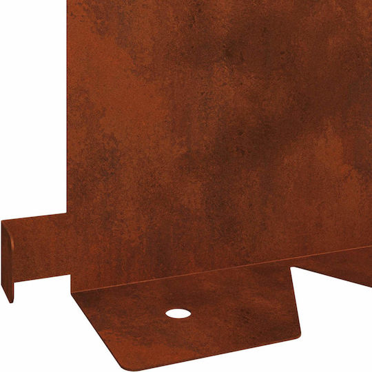 vidaXL Metal Garden Hedge in Brown Color 1.02m x 15cm 30 Pieces