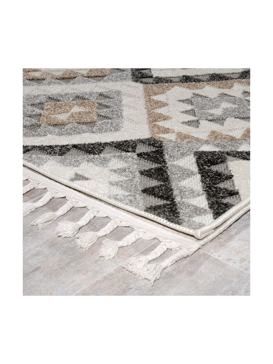Tzikas Carpets Tenerife 54109-270 Rug Outdoor Rectangular from Jute with Fringes Gray