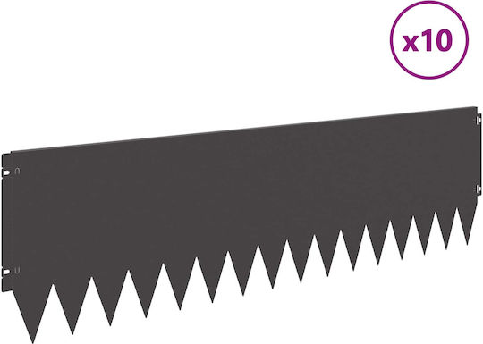 vidaXL Metallische Gartenhecke in Schwarz Farbe 1,03m x 30cm 10 Stück