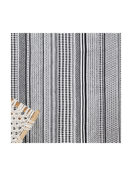 Royal Carpet Samaira Handmade Rug Rectangular Cotton with Fringes Black White