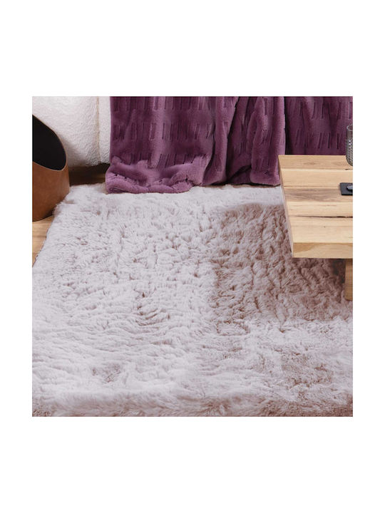 Nef-Nef Homeware Estelle Χαλί Ορθογώνιο Shaggy Γούνινο Grey 75x140cm