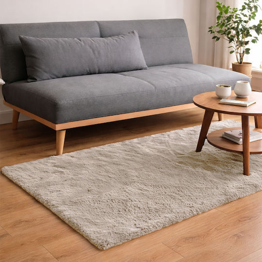 Ravelia Fluffy Non-Slip Furry Brown Runner Rug 80x150cm
