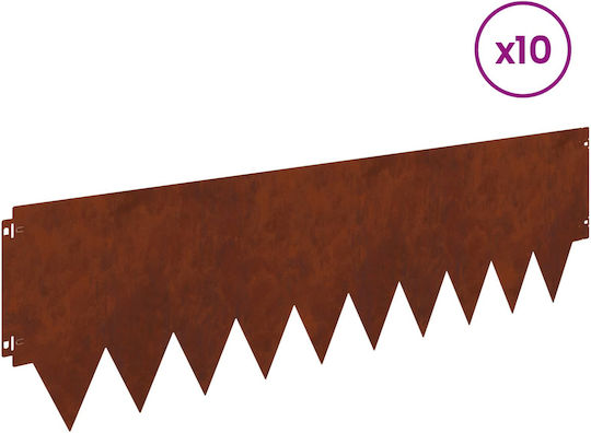 vidaXL Metallic Garden Hedge in Brown Colour 1.03m x 30cm 10 Pieces