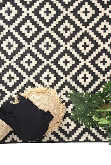Royal Carpet Flox 721K Χαλί Ορθογώνιο Καλοκαιρινό Ψάθινο Black 67x140cm