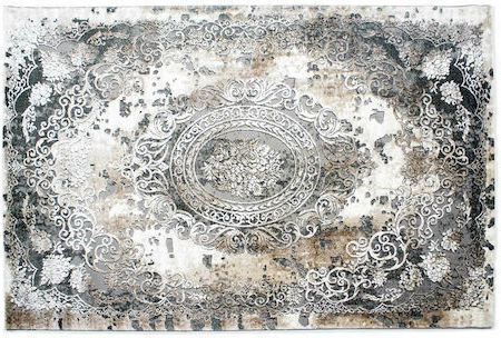 Tzikas Carpets Elements 31131-975 Кръгъл Килим БЕЖОВО-КАФЯВО-СИВО-ЗЛАТНО Ф200cm