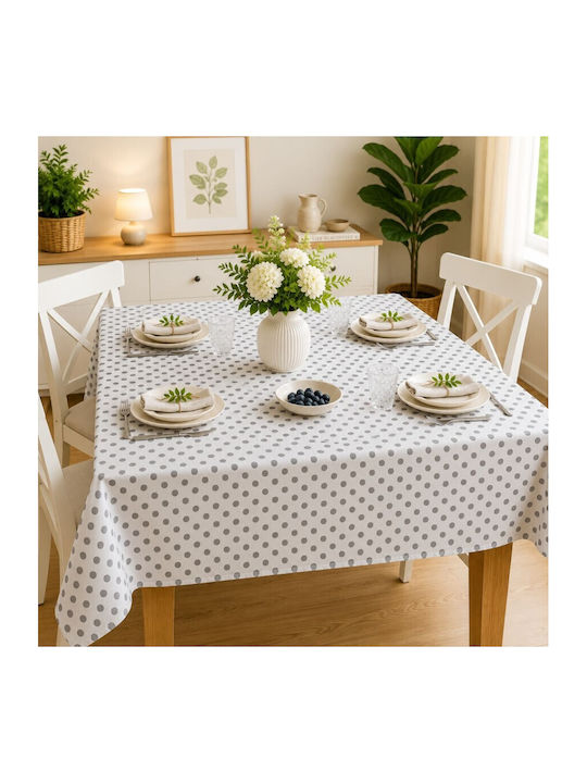 Pucioasa Cotton Tablecloth Grey Dots 140x180cm