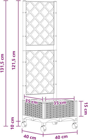 vidaXL Plastic Blue Grey Planter Box