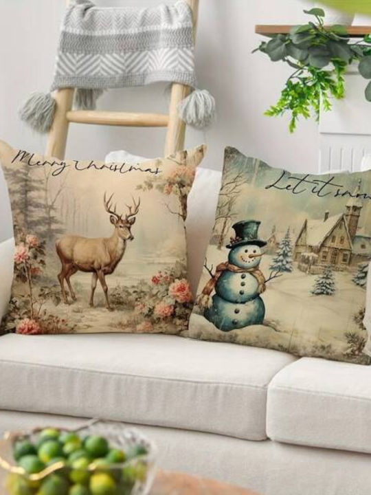 Ecarla Weihnachtsdekorative Kissen 45x45cm Hirsch Pod116