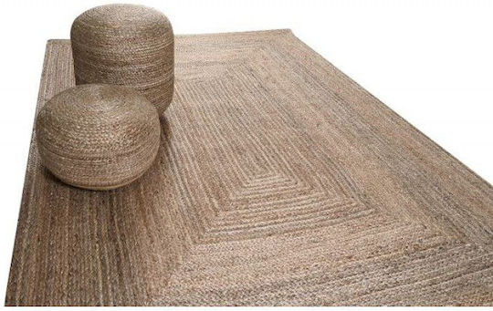 Lucrat manual Covor Rotund din iută Gri
