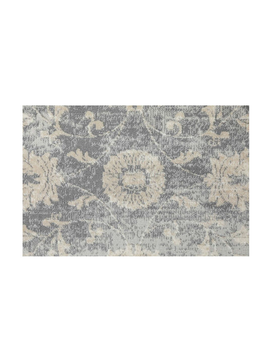 Ezzo Venice 7383acd Wohnzimmer Teppich Rechteckig Langsam brennend mit Fransen Grau 80x300cm