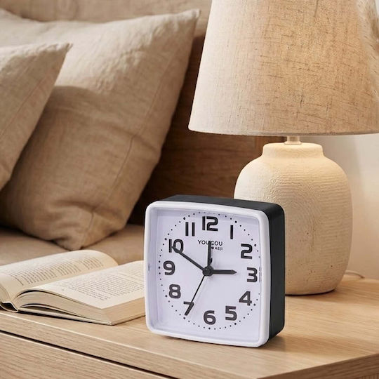 Avizar Table Clock Bedroom 13cm Clear Precise Time Display Black