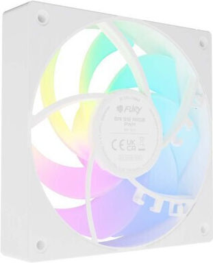Fury SAI S12 Case Fan 120mm (1500rpm / 49.6cfm) με ARGB Φωτισμό και Σύνδεση 4-Pin PWM 3τμχ Λευκό