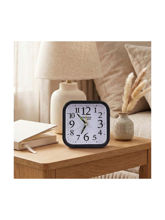 Avizar Analog Table Clock Bedroom Alarm Function Backlight Black