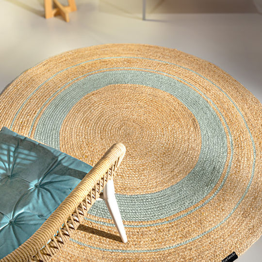 Guy Laroche Grande Rug Round Summer from Jute Aqua
