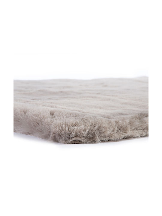 Nef-Nef Homeware Estelle Rug Rectangular Shaggy Furry Ecru