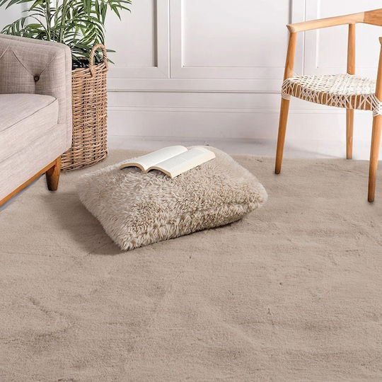 Nef-Nef Homeware Estelle Rug Rectangular Shaggy Furry Ecru