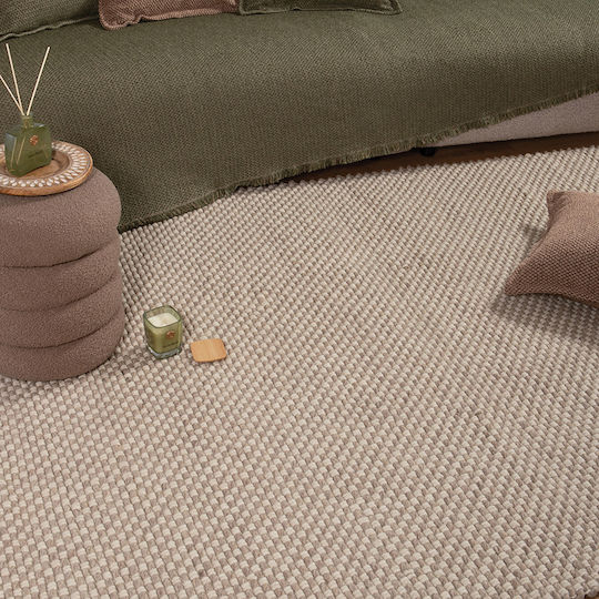 Nef-Nef Homeware Marilia Teppich Rechteckig Synthetisch,Polyester/Cotton/Leather Beige