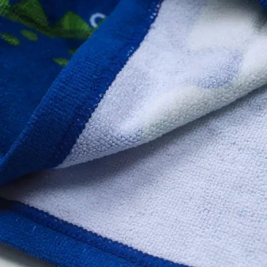 Kinderbademantel Blau mit Kapuzen-
