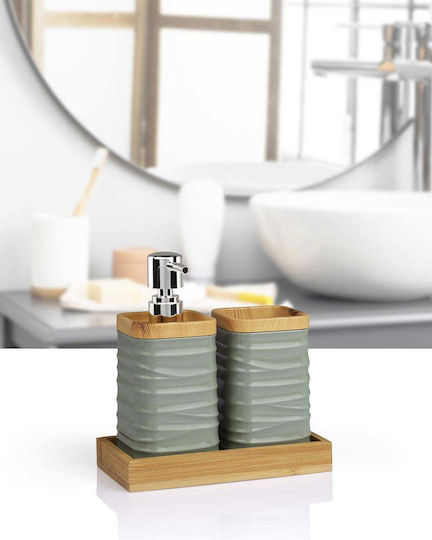 SteweHome Set Accesorii Baie Bambus Verde